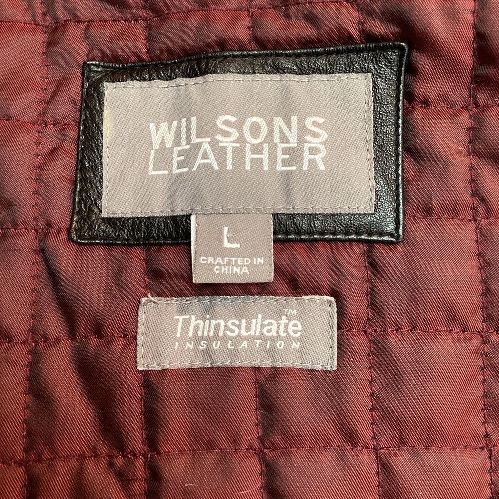 Wilson’s Leather Thinsulate Insulated Belted Leather Jacket Black - Picture 10 of 14